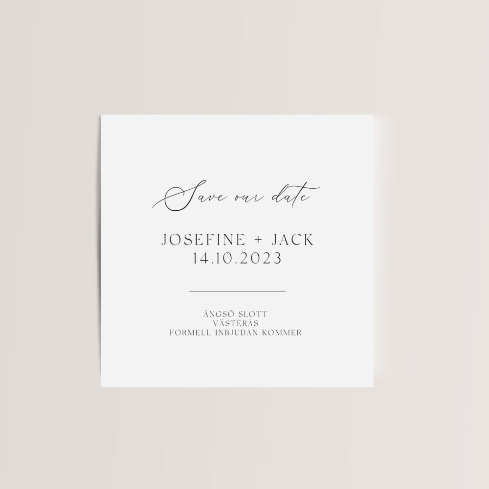 Litet save the date i stilren design