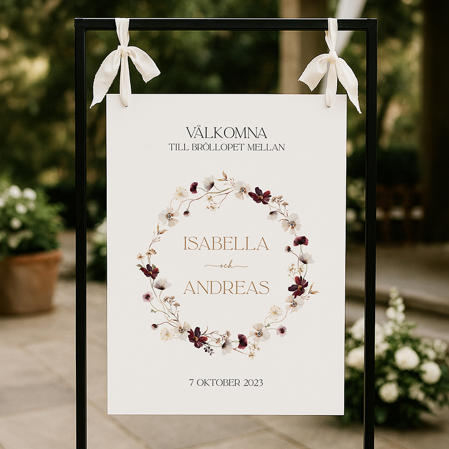 Välkomstskylt blommor
