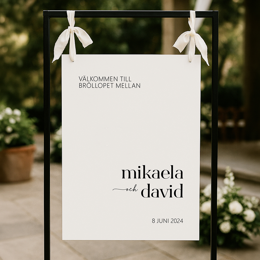 Välkomstskylt bröllop