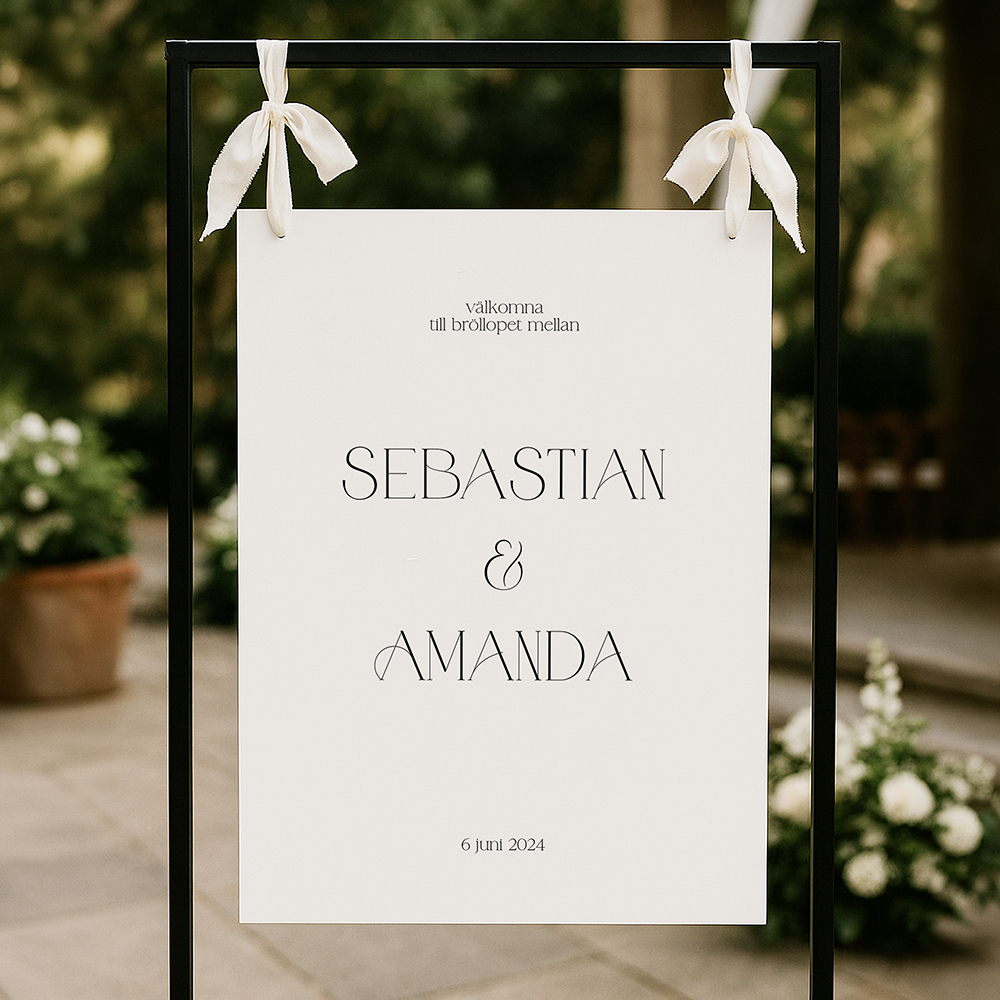 Välkomstskylt bröllop