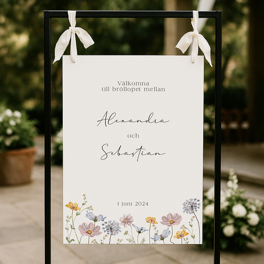 Välkomstskylt blommor