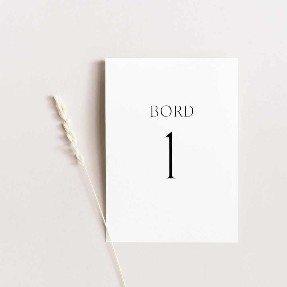 Bordsnummer i stilren design